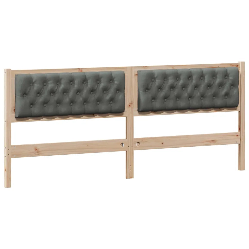 Testiera marrone e grigio scuro 200 cm Legno di pino massello 878990