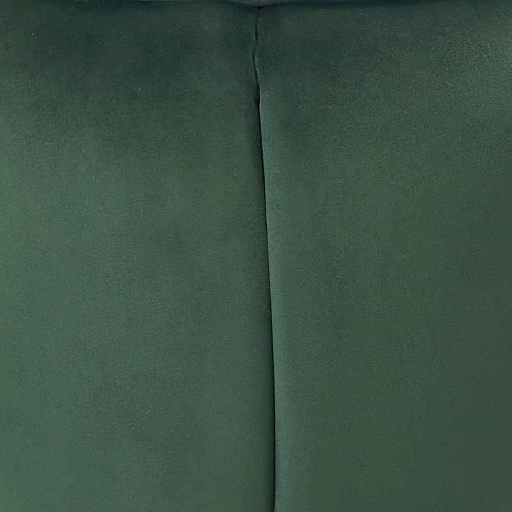 Pouf Velluto Verde Rivestimento Base Dorata ø 43 x 37 cm Poggiapiedi Glamdoratous