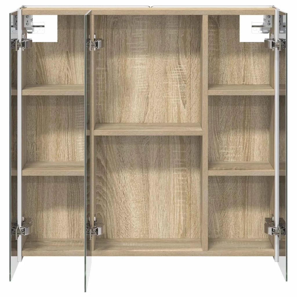 Mobiletto per specchio da bagno con lo scaffale Rovere Sonoma