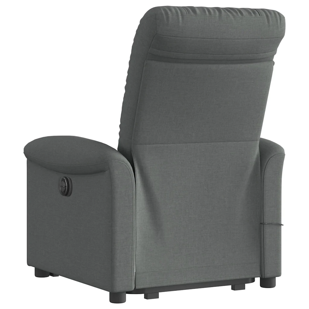 Poltrona Alzapersona Massaggi Elettrica Grigio Scuro Tessuto 3303285