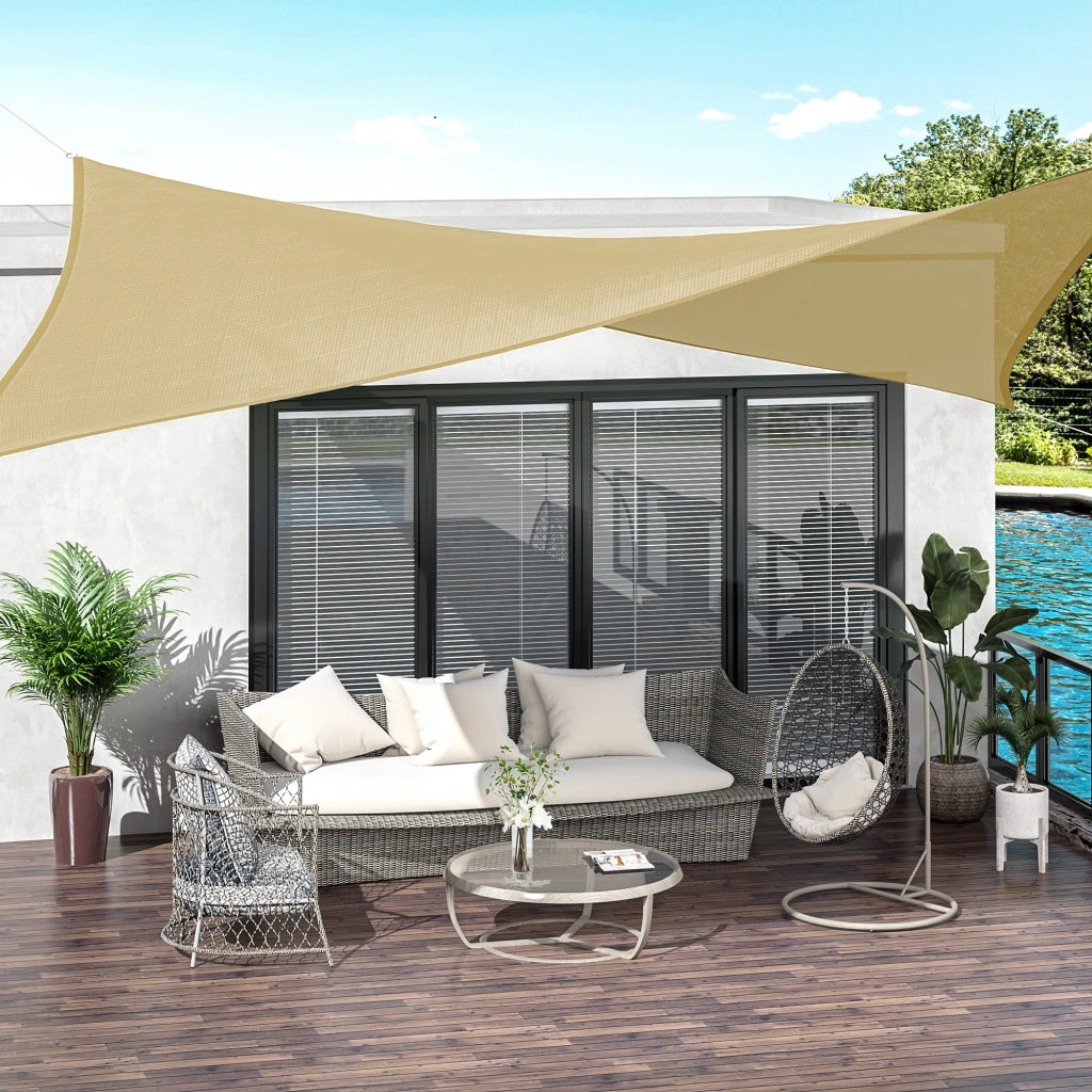 Tenda da sole rettangolare 4x3m ¨C zephmum ¨C beige HDPE UV