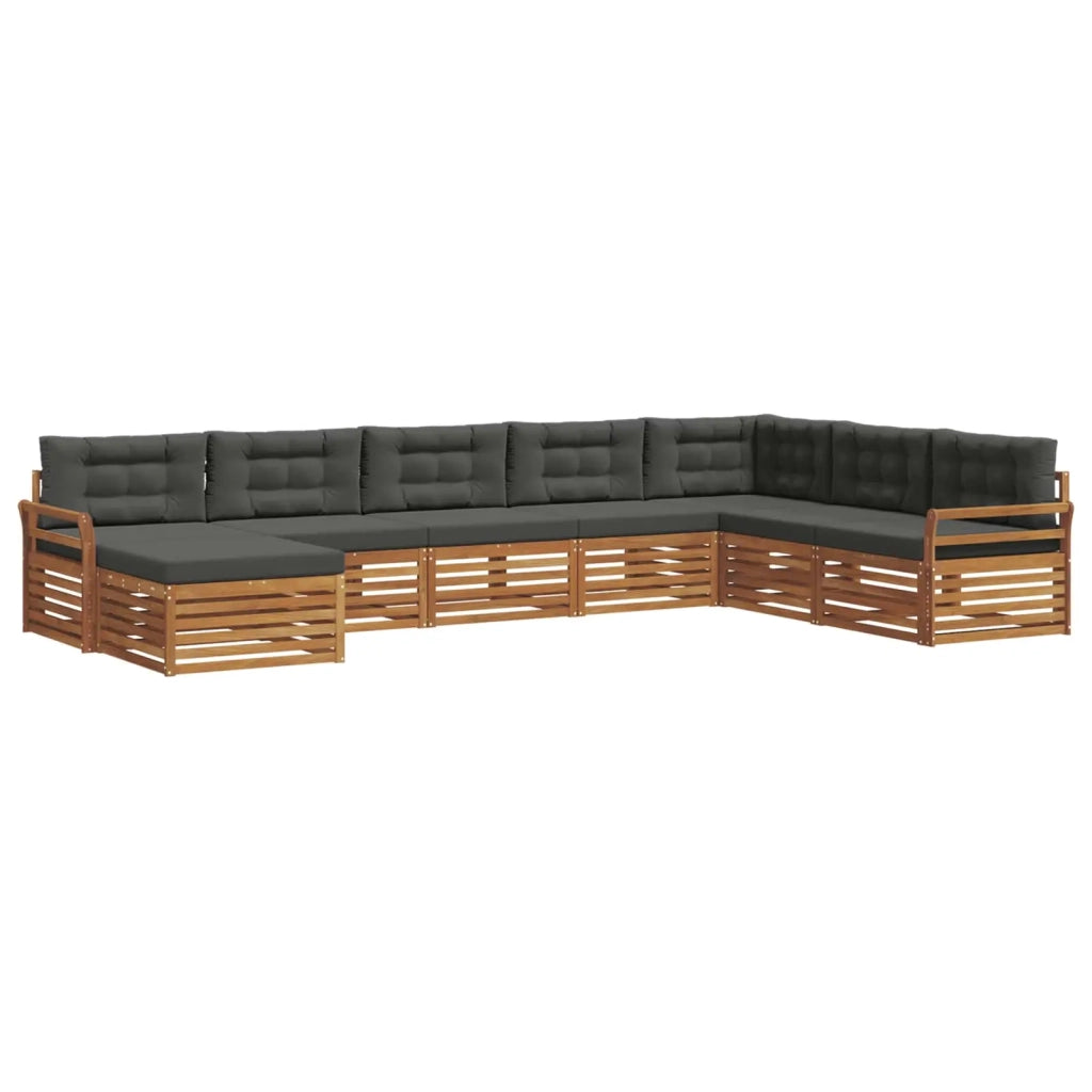 Set di divani da esterno con cuscino 8 pcs Naturale e Antracite 3373942