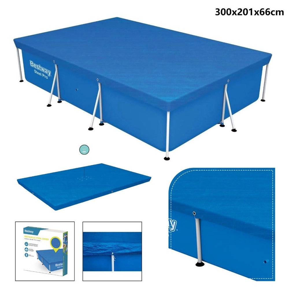 Trade Shop - Telo Di Copertura Per Piscina Fuori Terra Rettangolare Da 300 X 201 X 66cm 58106 -