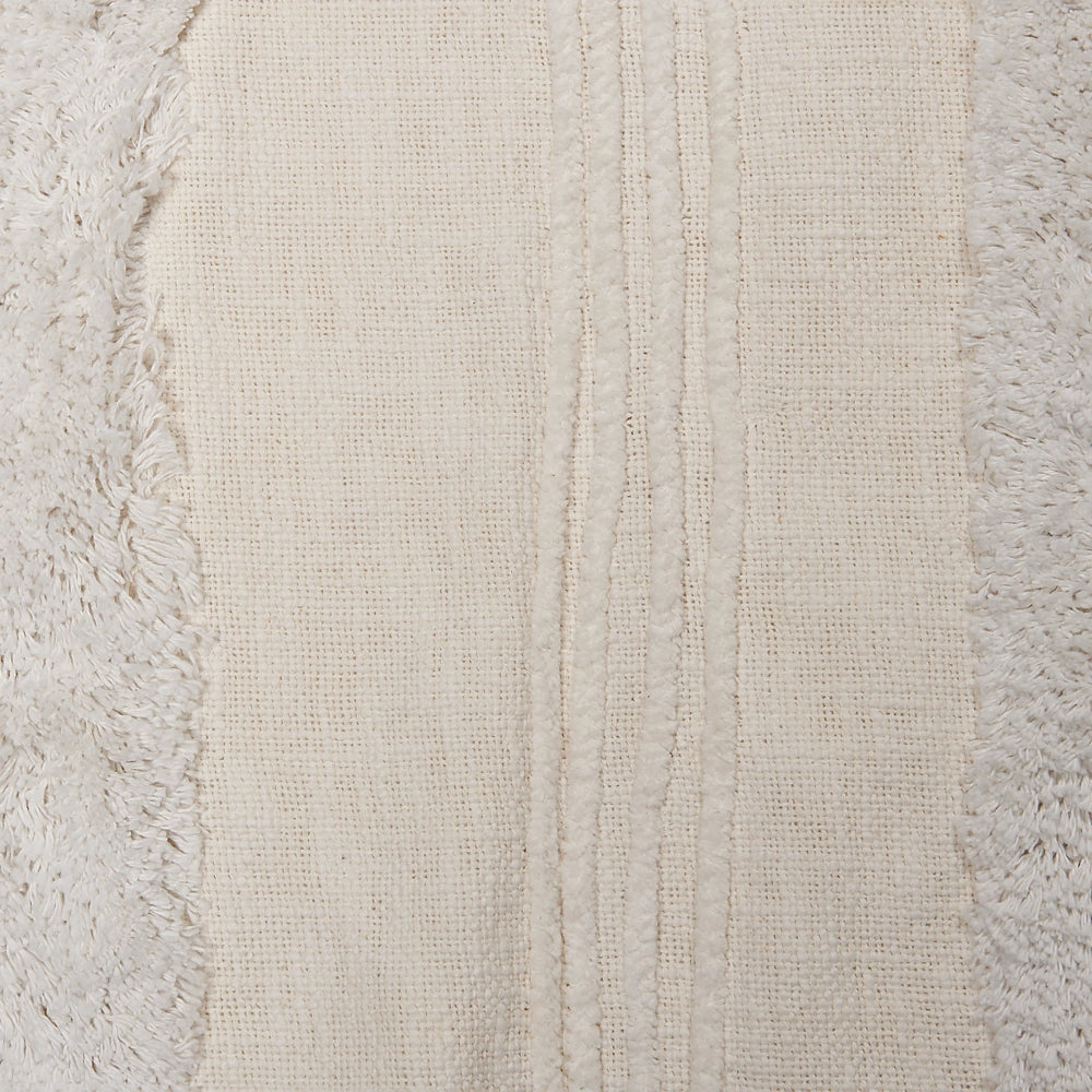 Coperta cotone beige chiaro 130 x 180 cm motivo geometri copriletto accogliente accessorio