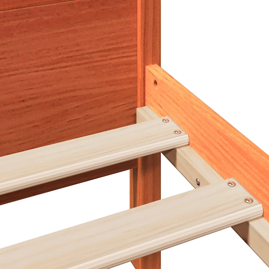 Letto senza Materasso Marrone Cera 160x200 cm in Legno di Pino
