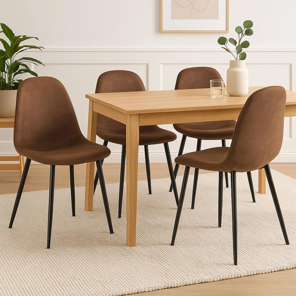 Set di 4 sedie per sala da pranzo Napier in ecopelle 1