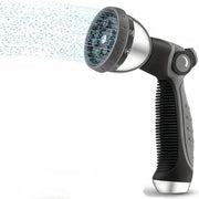 Pistolo ad alta pressione per irrigazione, rivestito in gomma, pistolo per irrigazione a percussione durevole, pistolo per irrigazione multifunzione 10 in funzione (grigio-nero)