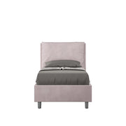 BS COM Letto singolo senza rete imbottito 90x200 microfibra glicine