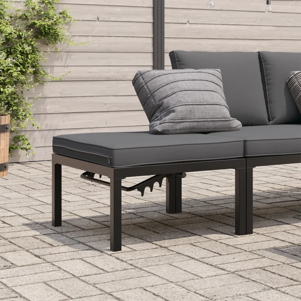 Panca da Giardino con Cuscini Nera in Alluminio CFW9804902