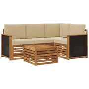 Set di divani da esterno 5 pcs Naturale e Beige 59 x 59 x 37 cm 3384314