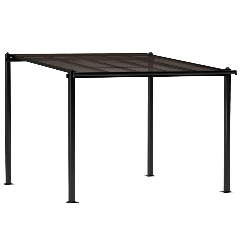 Pergola da giardino in alluminio 3x3m con tetto in policarbonato ¨C zephmum ¨C grigio