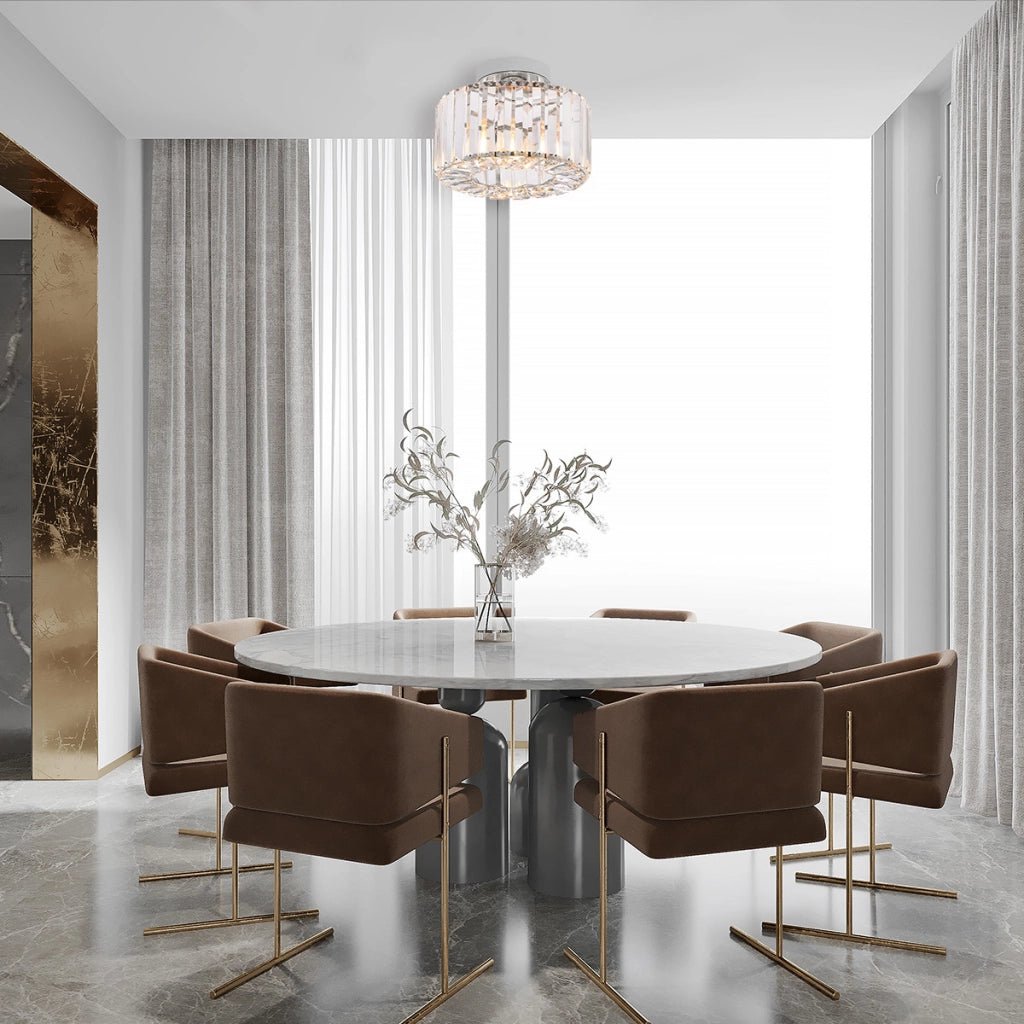 Plafoniera Vetro glamour vetro tonda cromata E27 Light Prestige