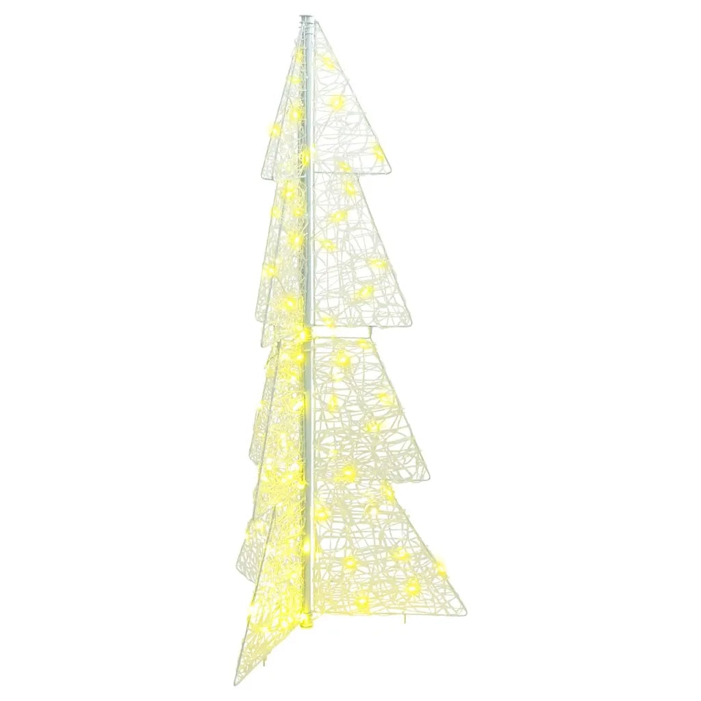 Albero di Natale | Decorazioni natalizie con 100 LED Bianco caldo 120 cm Acrilico