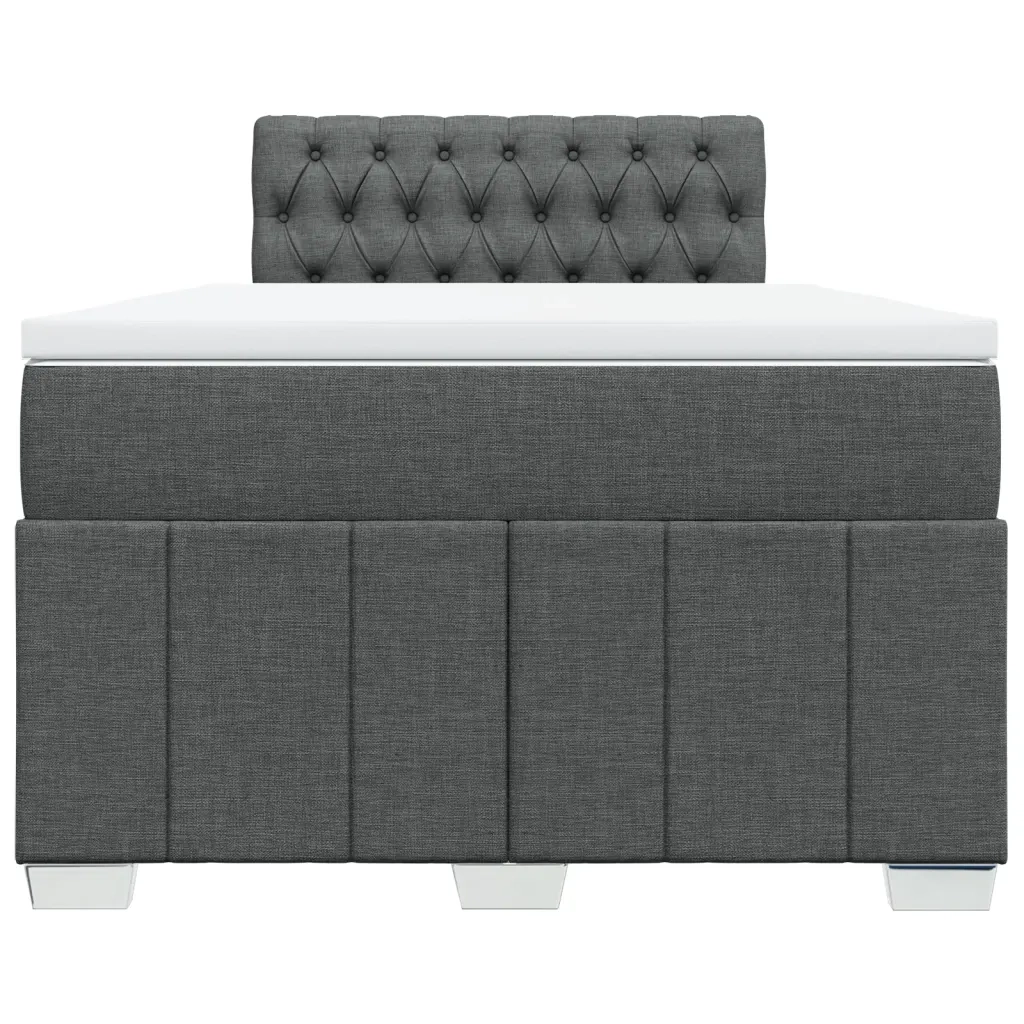 Giroletto a Molle con Materasso Grigio Scuro 120x190cm Tessuto