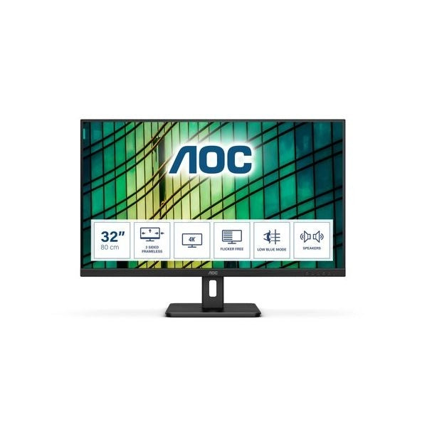 Aoc e2 u32e2n led display 80 cm (31.5") 3840 x 2160 pixel 4k ultra hd nero