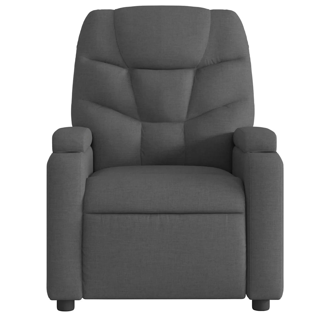 Divano Sedia-Poltrona Reclinabile Massaggio Elettrica Grigio Scuro Tessuto 927855