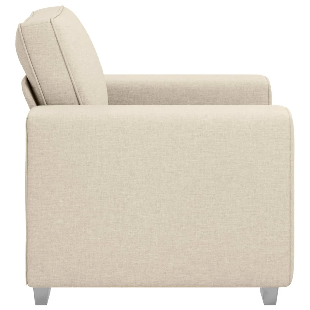 Poltrona Sofa Beige 100 cm Tessuto misto lino 4105216