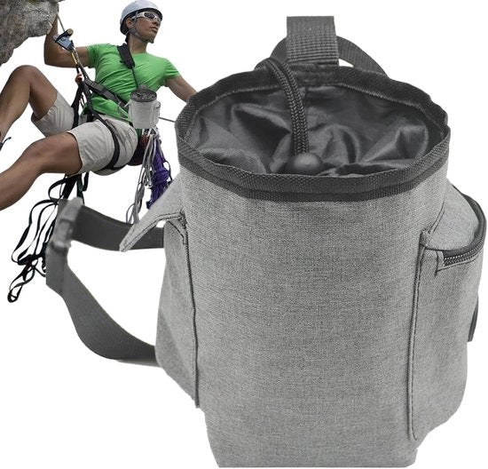 Tas di allenamento per cani - Tas per snack di cani - Sacca di arrampicata per cani - Sacca con cinturino regolabile e tasca zip, sacchetto di stoccaggio, sacca con chiusura a cordino per adulti - grigio