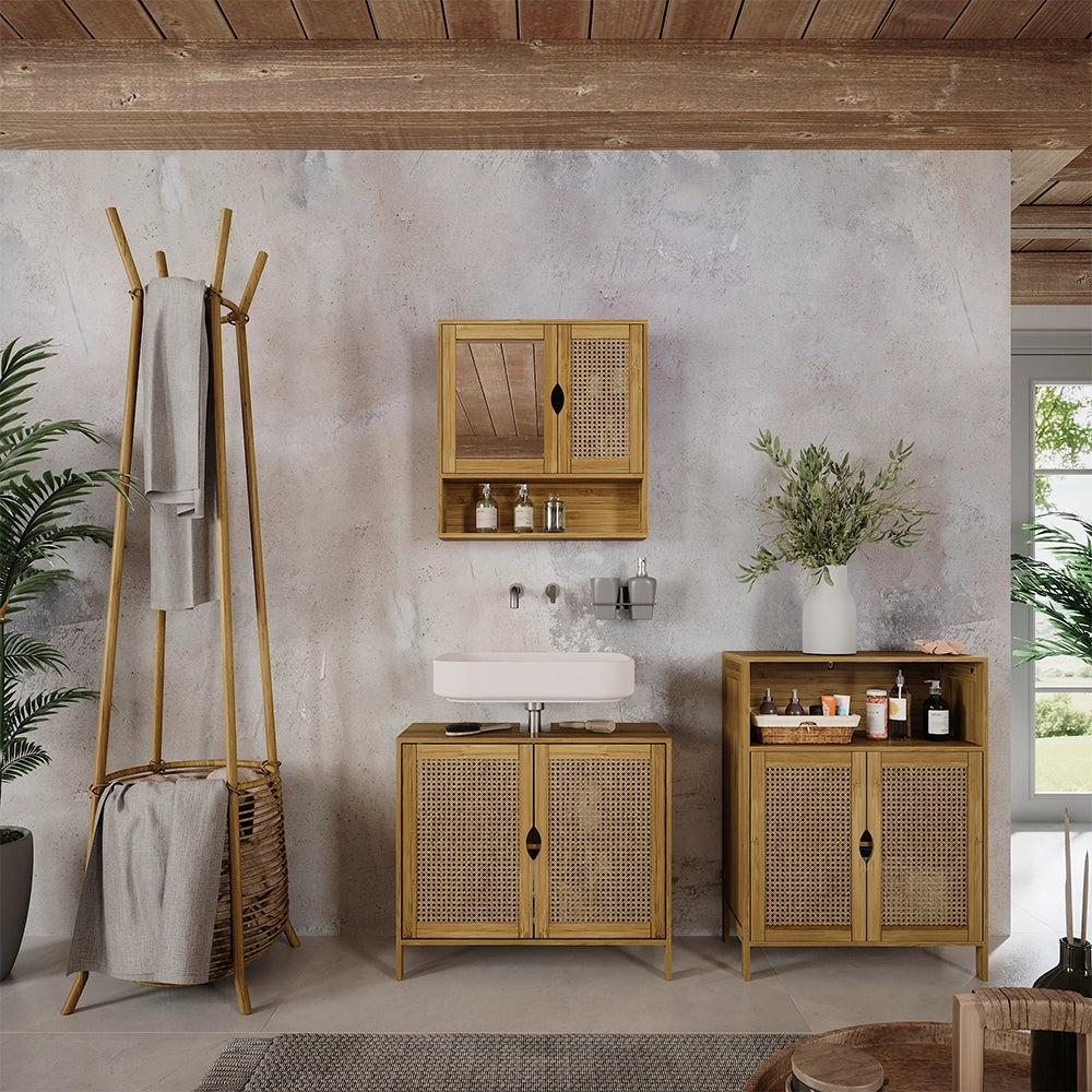 Set di mobili da bagno Liora Bambù 3 parti Vicco