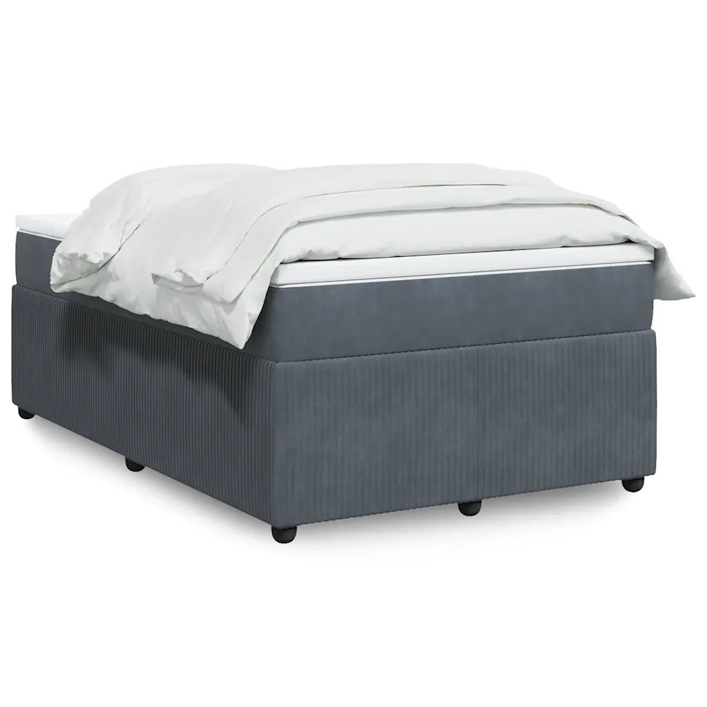 Giroletto a Molle con Materasso Grigio Scuro 120x190 cm Velluto