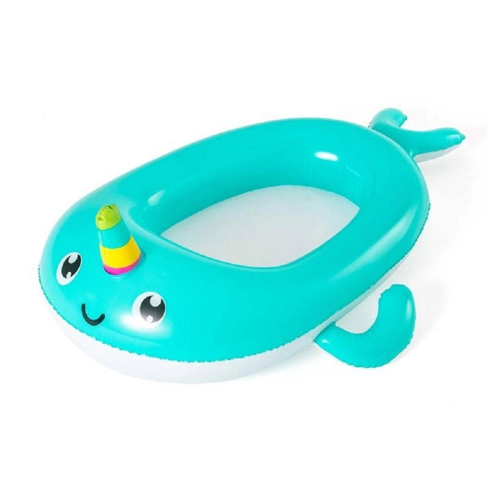 Trade Shop - Canotto Forma Narvalo Canottino Gonfiabile Piscina Mare 118x89 Cm Bambini 34120 -