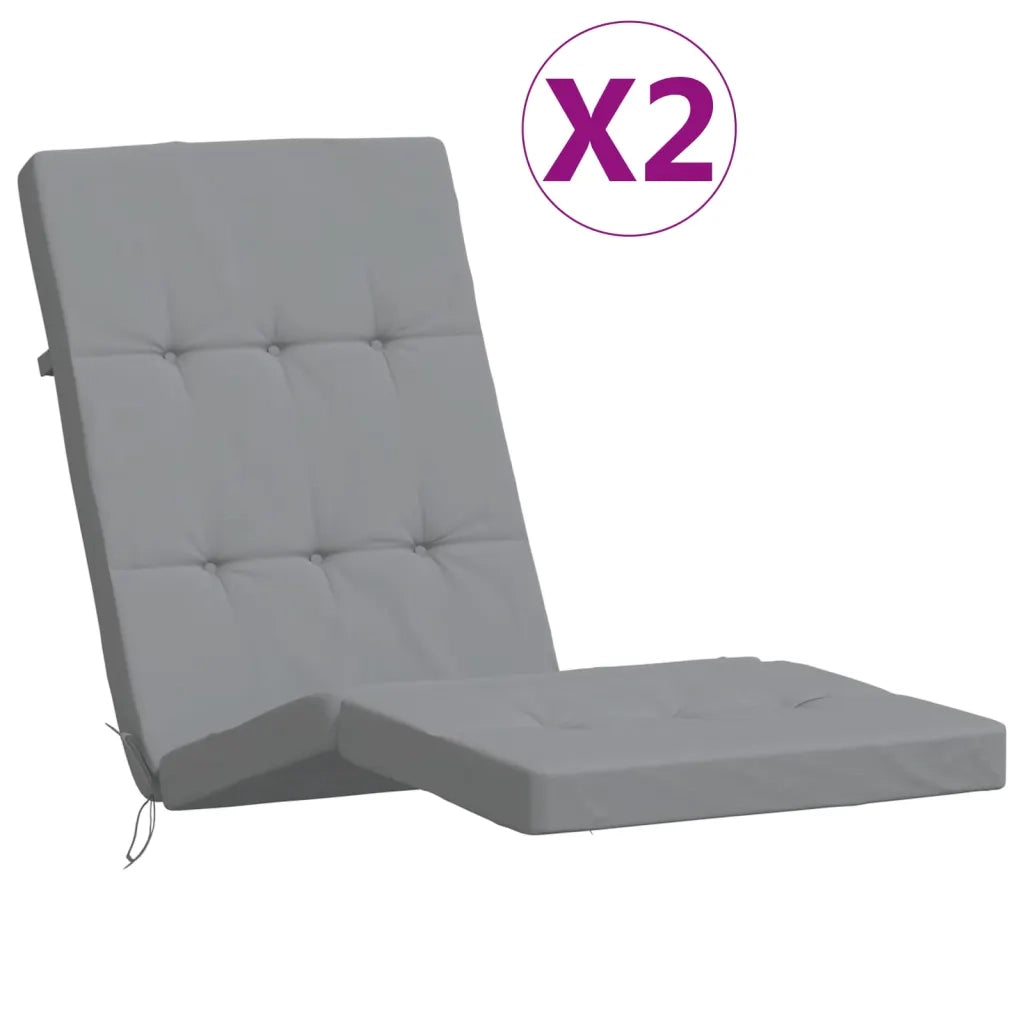 Cuscini per Sedia a Sdraio 2 pz Grigio in Tessuto Oxfordcod mxl 118242