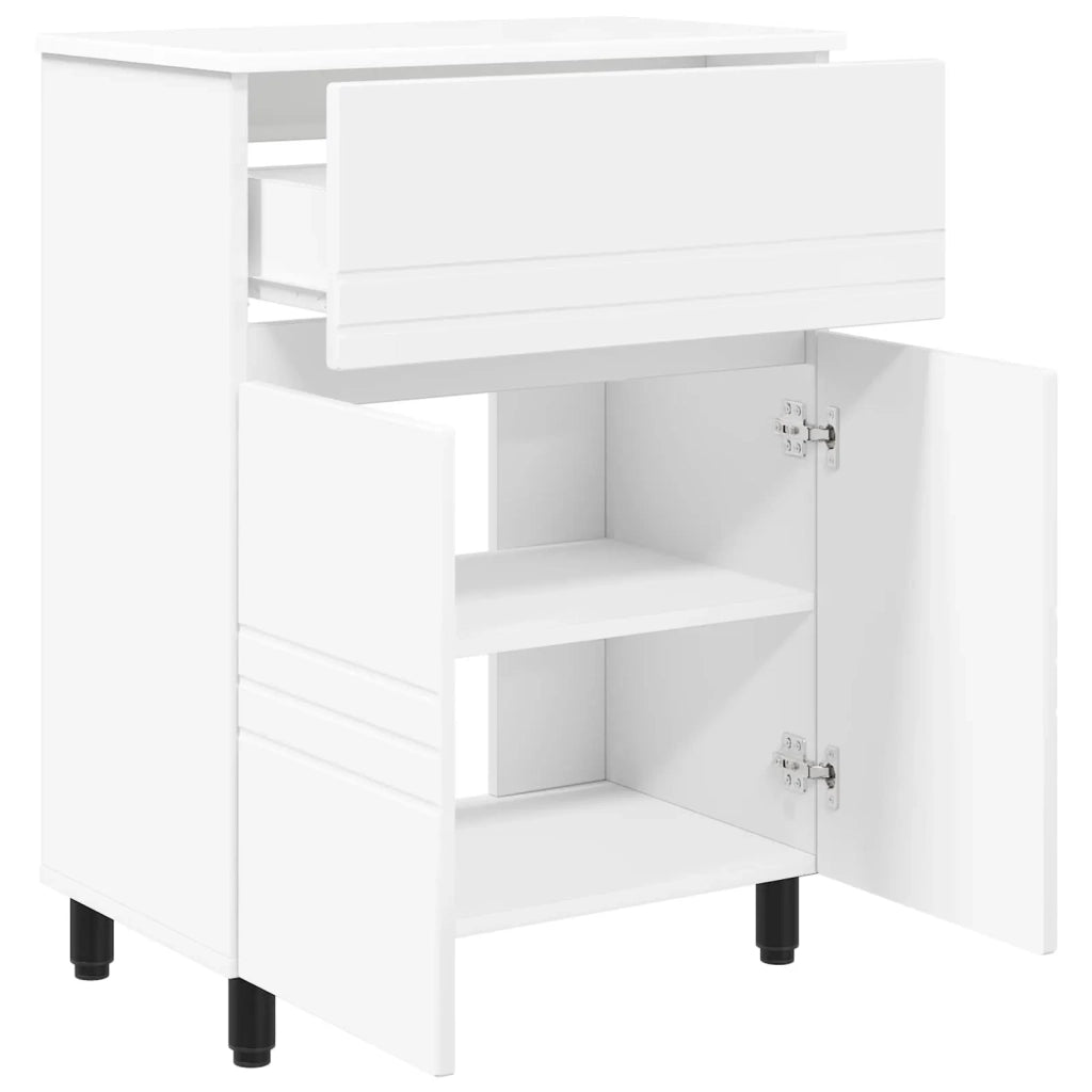 Mobiletto da bagno Bianco 60 x 35 x 80 cm Legno ingegnerizzato 889415