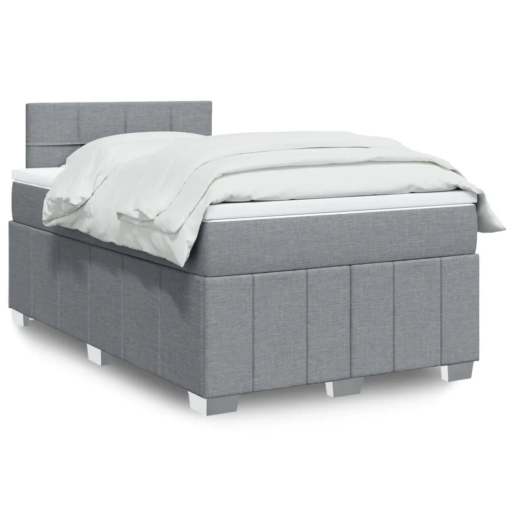 Giroletto a Molle con Materasso Grigio Chiaro 120x200cm Tessuto 3287035