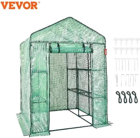 Broeikas per Giardino - Tela Acqua Impermeabile PE - Alta Transparenza - Capacità di Carico 33kg - Dimensioni 141x74,5x205cm