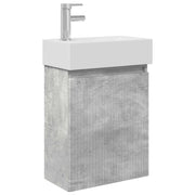 Mobile Bagno | Armadio da bagno con rubinetto Grigio Cemento 45,5 x 22,5 x 84 cm