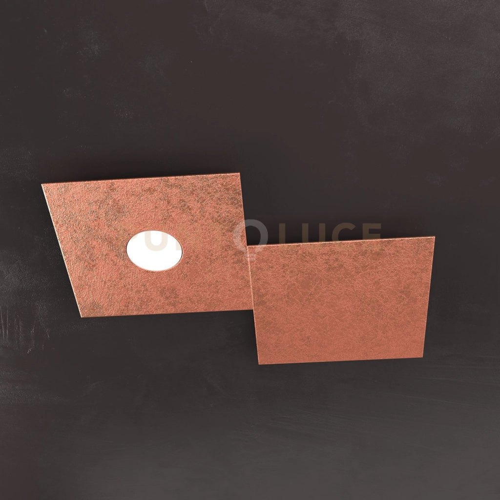 ECCENTRIC APPLIQUE-PLAFONIERA 1 LUCE + 1 DECORATIVO FOGLIA RAME 1156-1L1D-FR