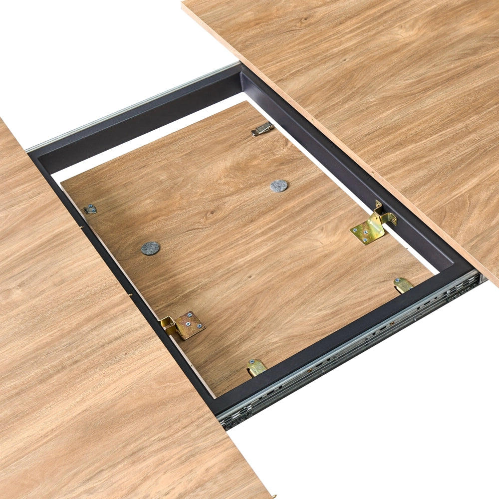 Tavolo da pranzo allungabile Marrone MDF Gambe in metallo 120/160 x 120 cm Meccanismo ad ala di farfalla Ovale