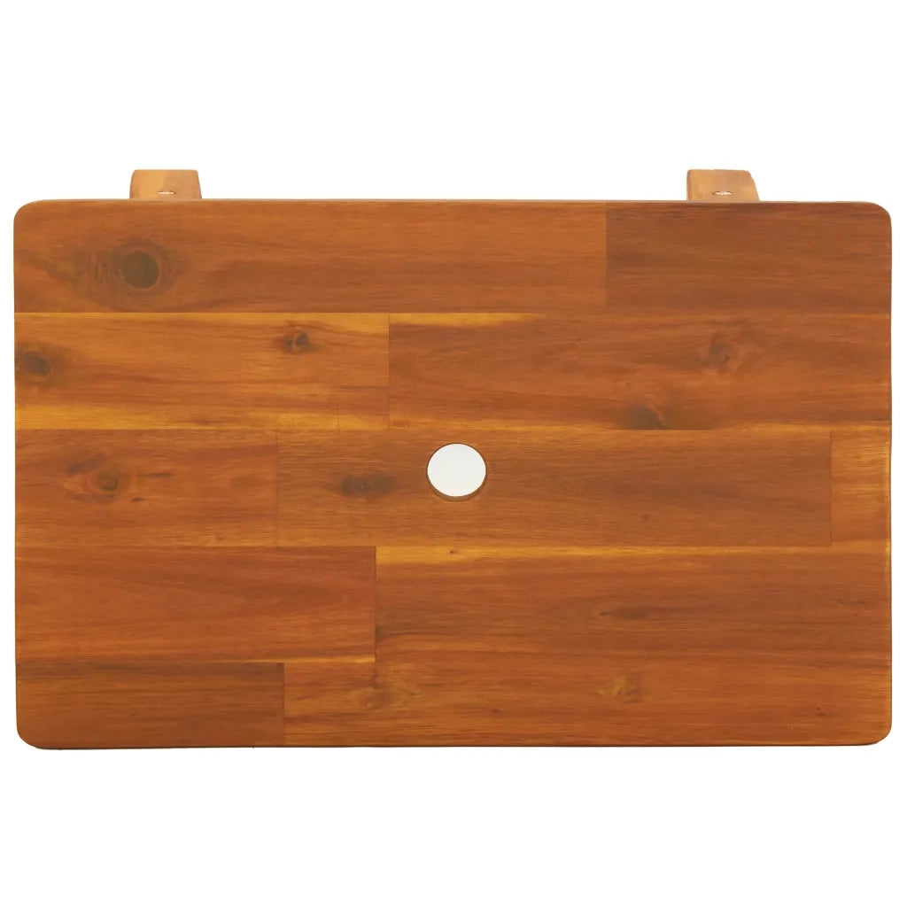 Sgabello 45x29x45 cm Rettangolare in Legno Massello di Acacia 153330