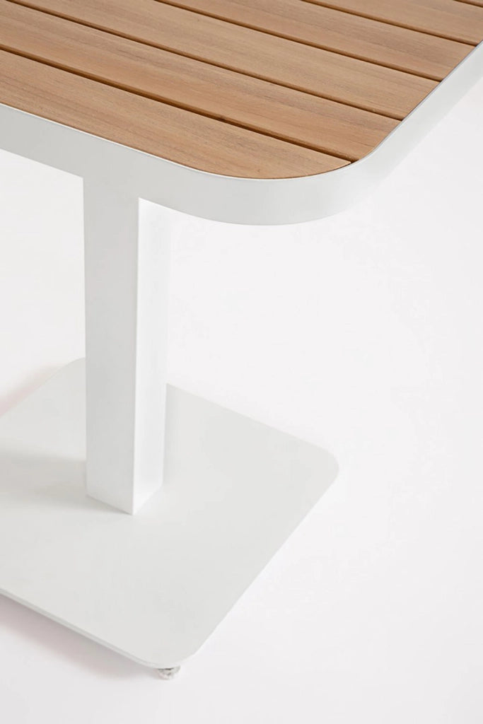 Tavolo da Esterno 75x75x75h cm in Alluminio e Acciaio E-Coating Zelmar Bianco