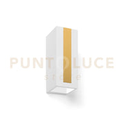 THERA Applique a parete biemissione 2 luci attacco GU10 in gesso bianco con rifinitura Ottone