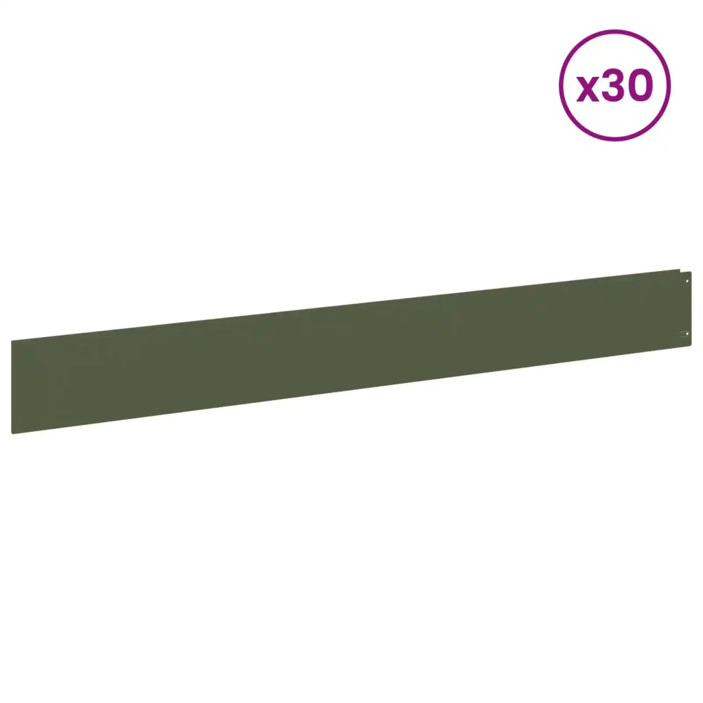 Bordura per Prato 30 pcs 100 x 12 cm Acciaio Verde Oliva 8008798