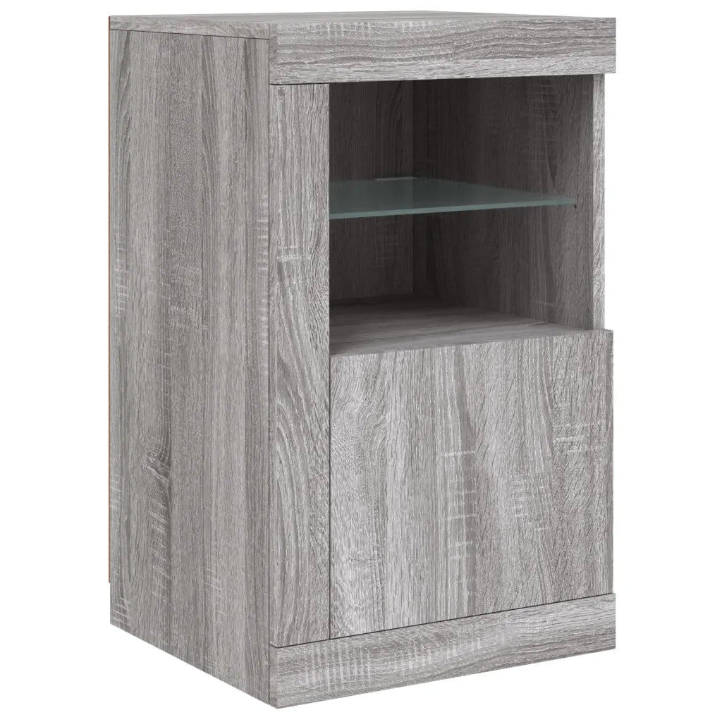 vidaXL Credenza con Luci LED Grigio Sonoma 123x37x67 cm