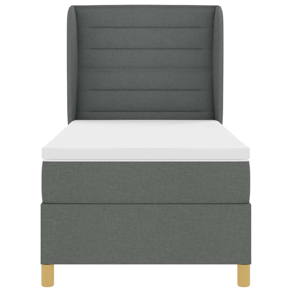 Letto a molle con materasso Grigio scuro 190 x 90 cm Tessuto 3340663