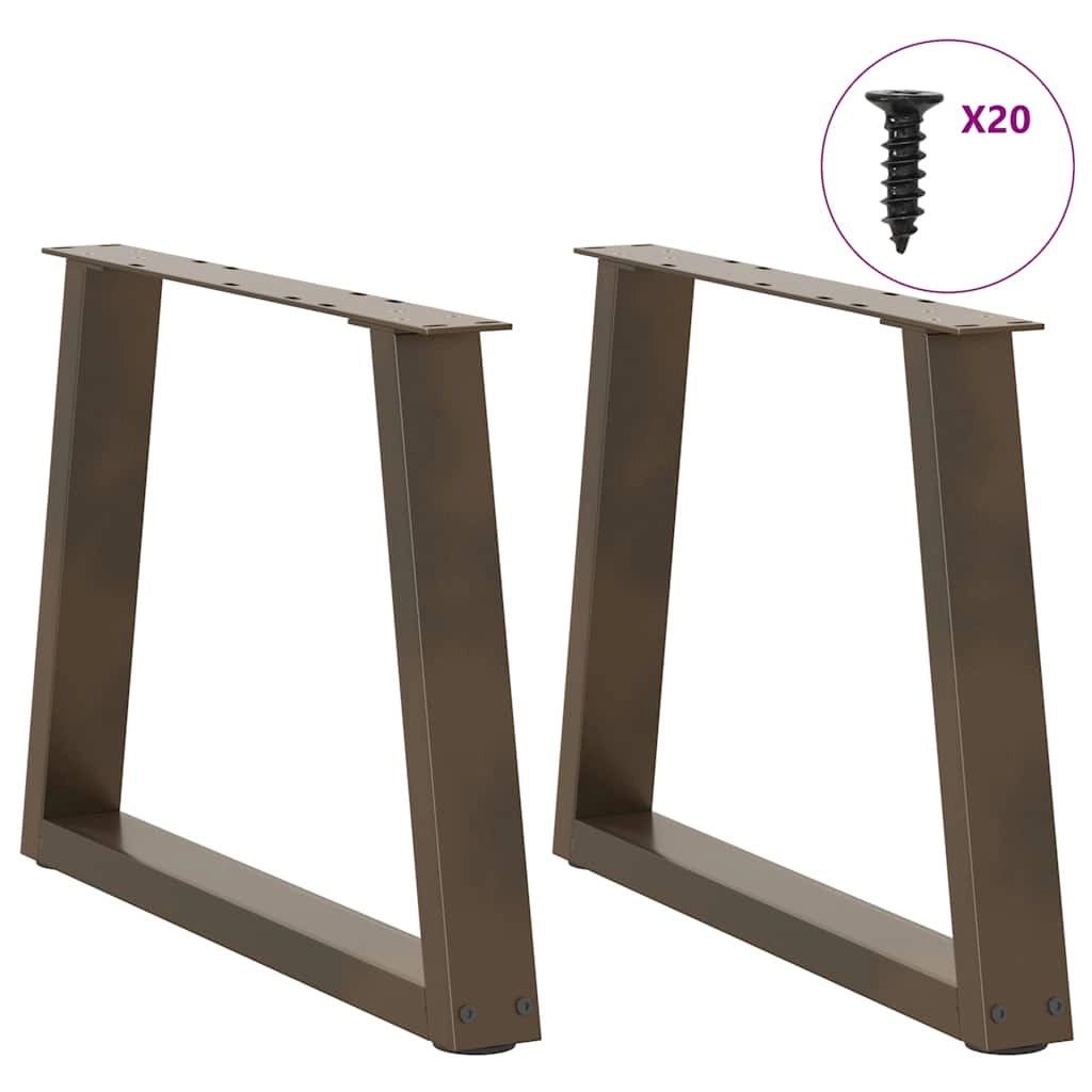 Set di 2 gambe per tavolino a V 50 x 43 cm con piedini regolabili design moderno in acciaio naturale 02_0056846