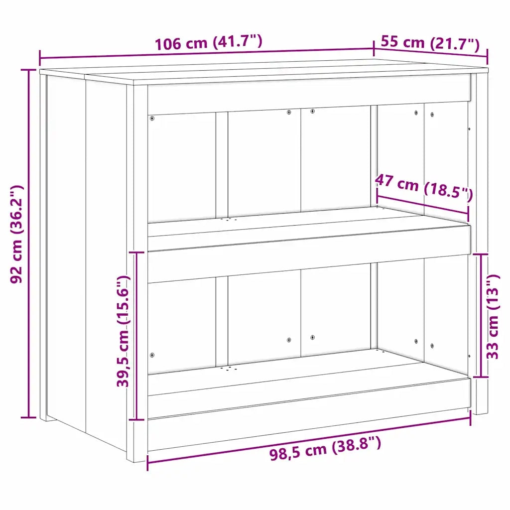 Mobile da cucina rettangolare moderno dimensioni interne 106 x 55 x 92 cm robusto contenitore in legno massello di pino bianco 02_0052144