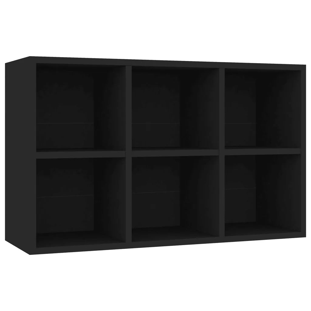 Libreria/Credenza Nera 66x30x98 cm in Legno Multistrato 800343