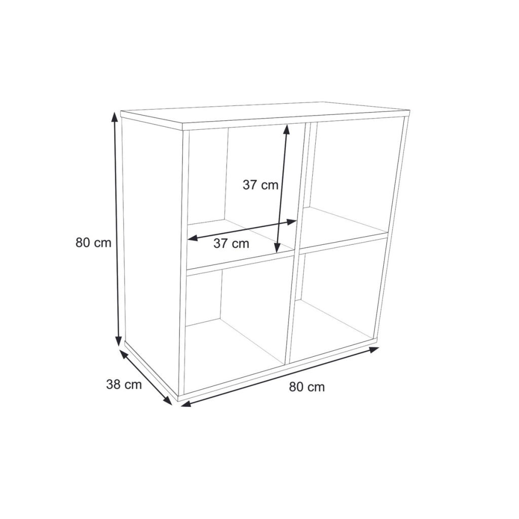 Libreria a cubi Loni 2x2 grigio scuro