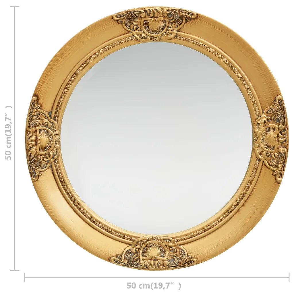 Specchio da Parete Stile Barocco-Specchio a Muro-Specchio Decorativo 50 cm Oro