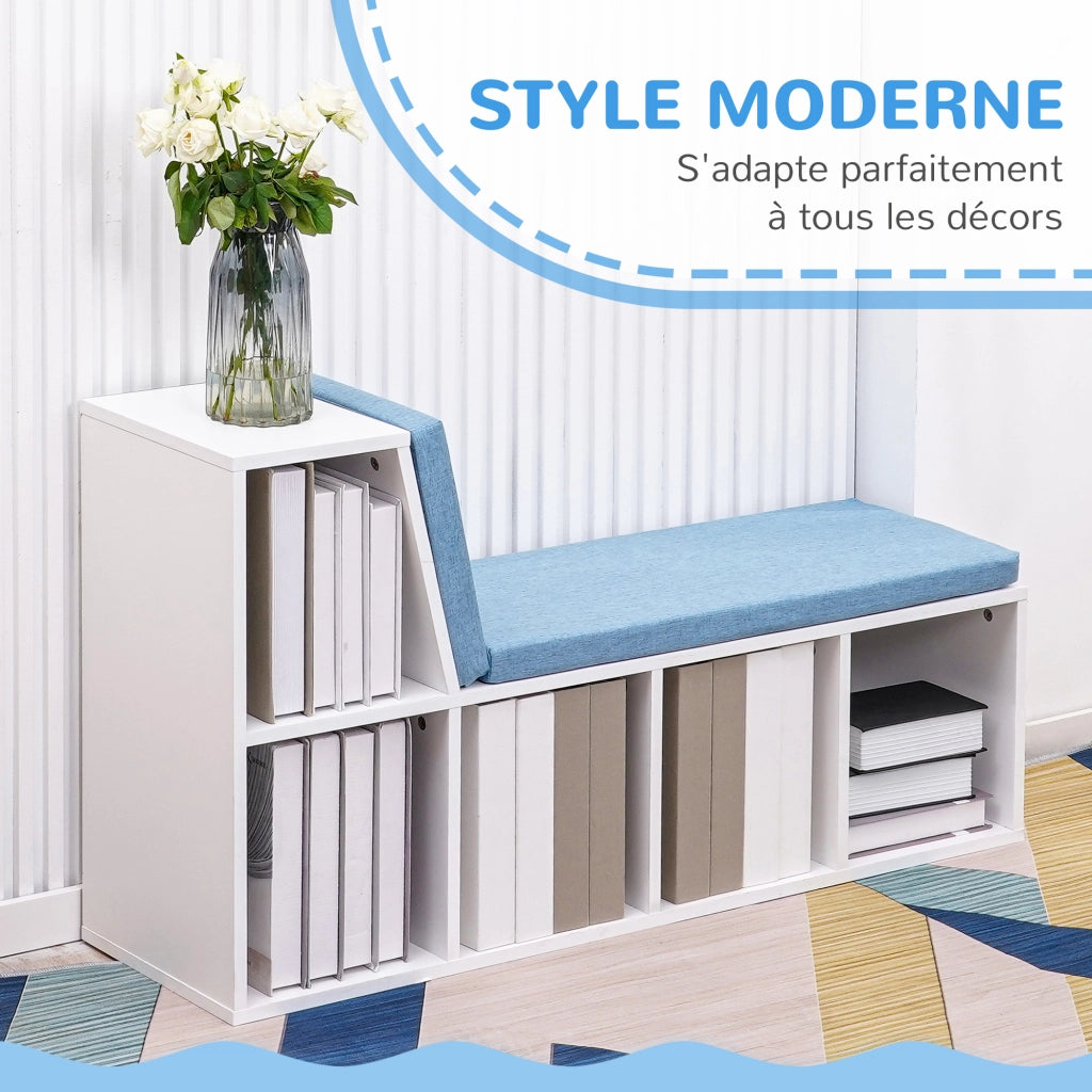 Libreria con seduta ¨C zephmum ¨C bianco blu 108x60x30