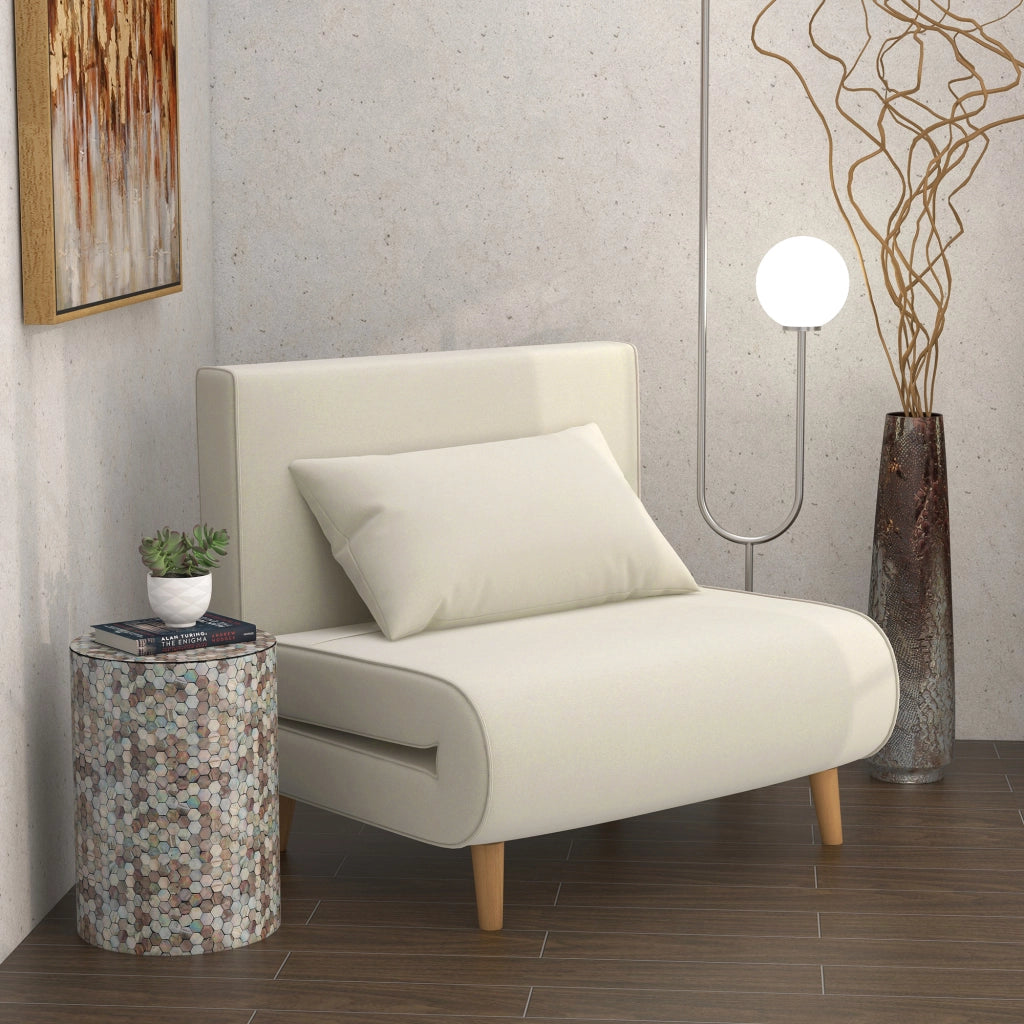 DIVANO LETTO 2 IN 1 94x78x80 cm Bianco crema