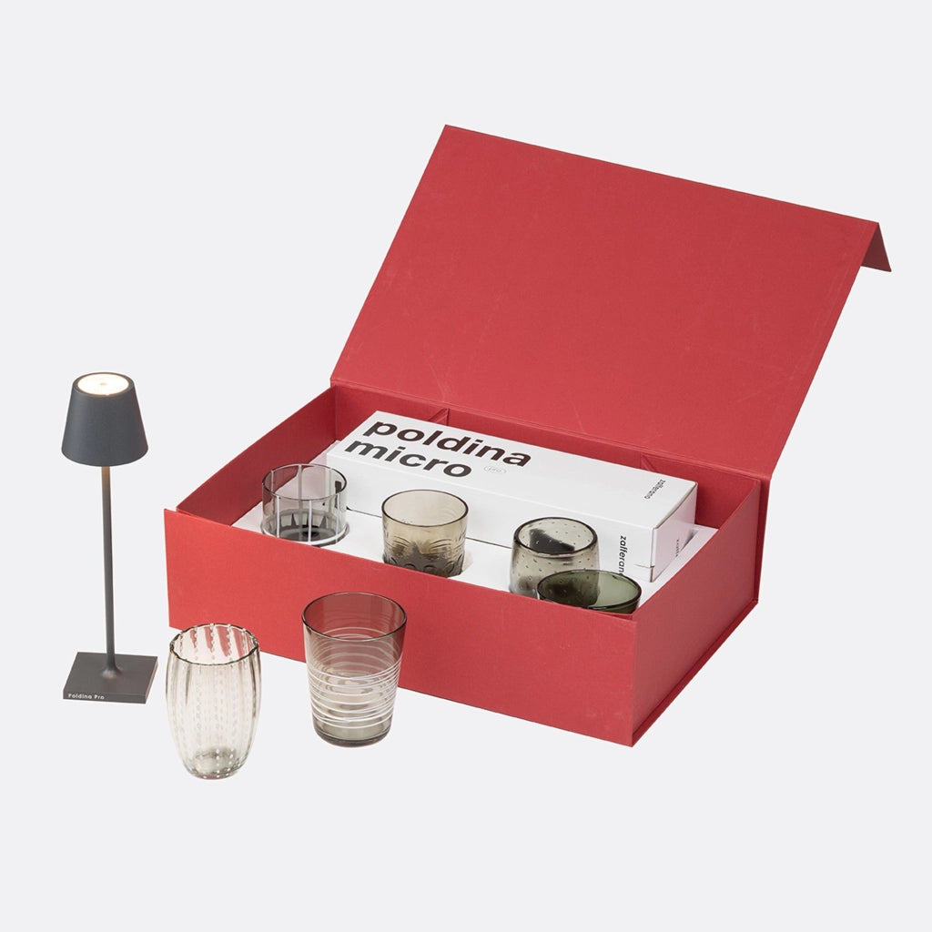 Set 6 Tumbler Bicolore Collezione Melting Pot in Vetro Decorato - Verde e Acquamarina - Zafferano