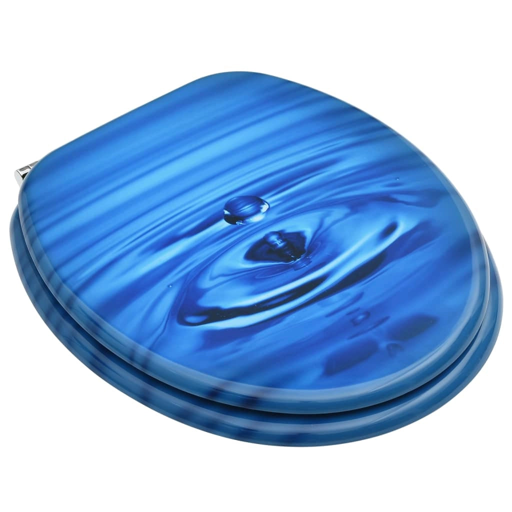 Sedile WC con coperchio MDF blu design gocce d'acqua 02_0002928