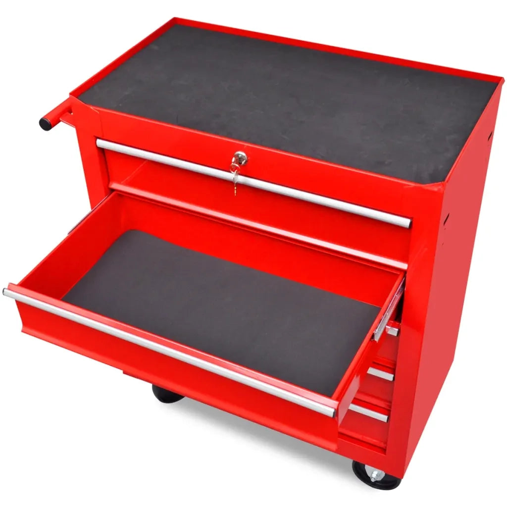Carrello Portautensili con 5 Cassetti Rosso per Garage 141954