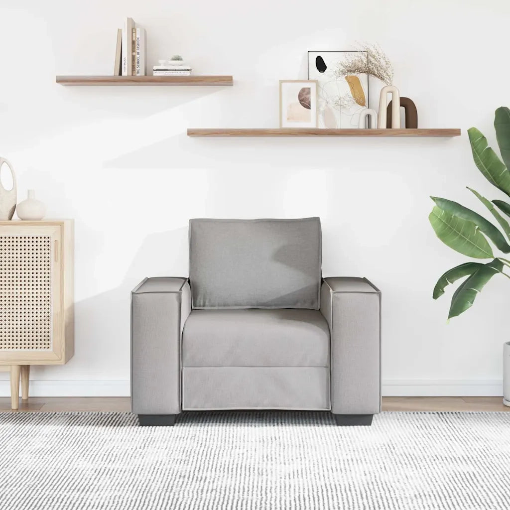 vidaXL Poltrona Divano Grigio Nuvola 60 cm Tessuto