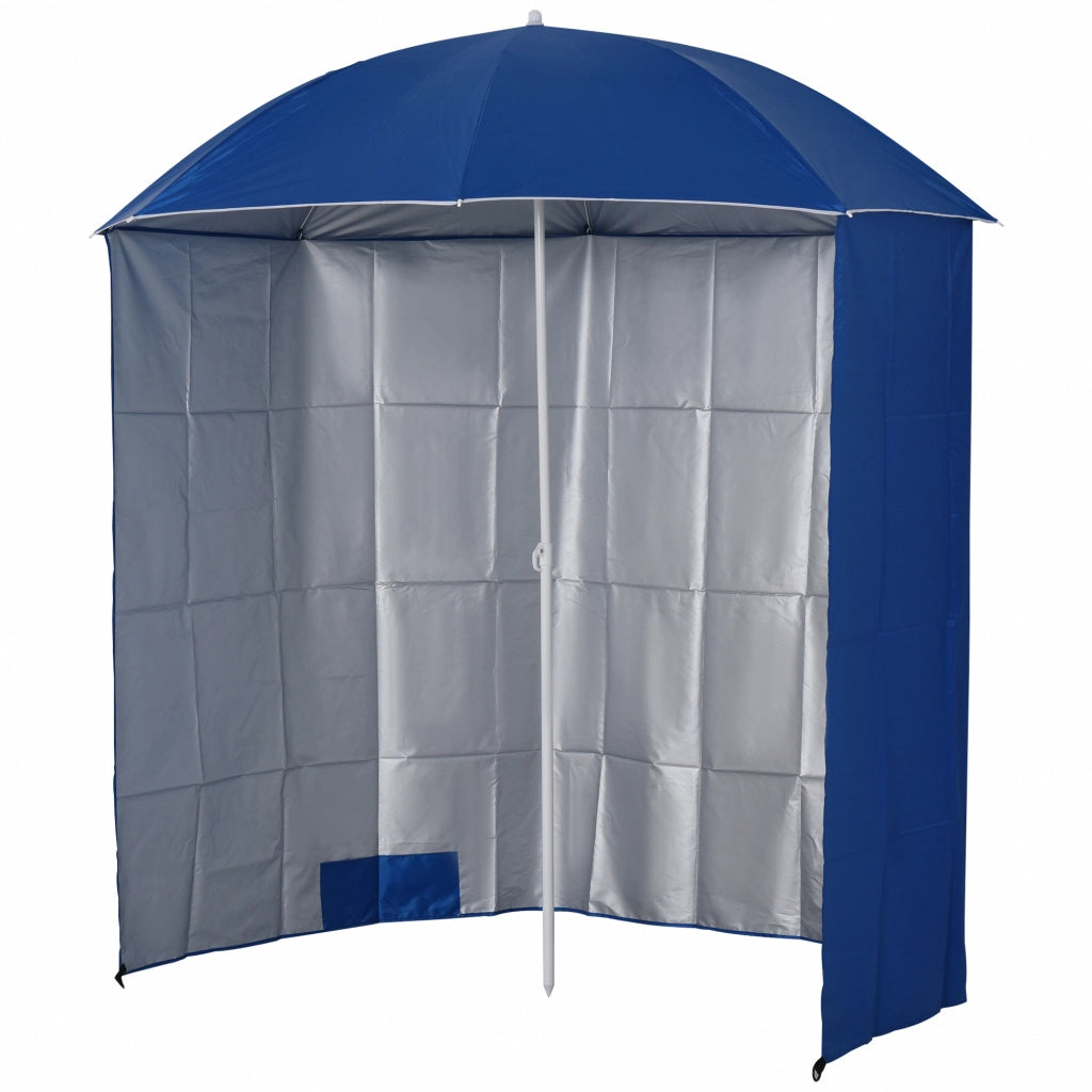 Ombrellone da spiaggia con parete laterale ¨C zephmum ¨C Poliestere Blu 220x220 cm